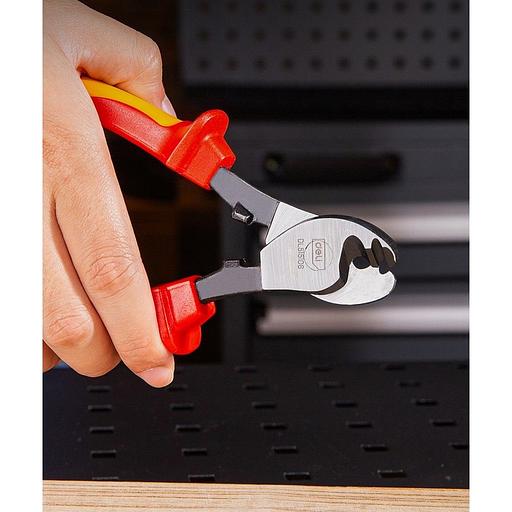 Режущий инструмент (пилы, ножовки, ножи, ножницы) Deli Диэлектрический кабелерез Deli DL515106 160мм, сталь Cr-V, сертификат VDE для работ под напряжением до 1000 В фото 2