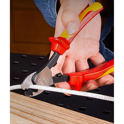 Режущий инструмент (пилы, ножовки, ножи, ножницы) Deli Диэлектрический кабелерез Deli DL515106 160мм, сталь Cr-V, сертификат VDE для работ под напряжением до 1000 В фото 5