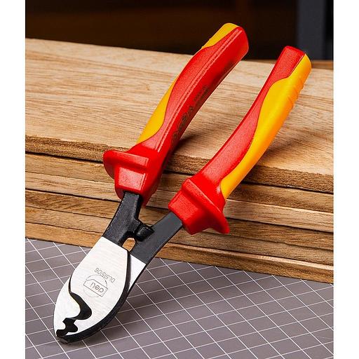 Режущий инструмент (пилы, ножовки, ножи, ножницы) Deli Диэлектрический кабелерез Deli DL515106 160мм, сталь Cr-V, сертификат VDE для работ под напряжением до 1000 В фото 6