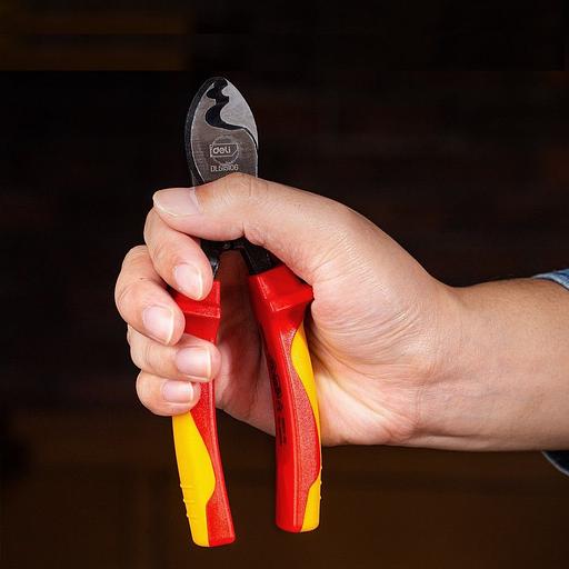 Режущий инструмент (пилы, ножовки, ножи, ножницы) Deli Диэлектрический кабелерез Deli DL515106 160мм, сталь Cr-V, сертификат VDE для работ под напряжением до 1000 В фото 7