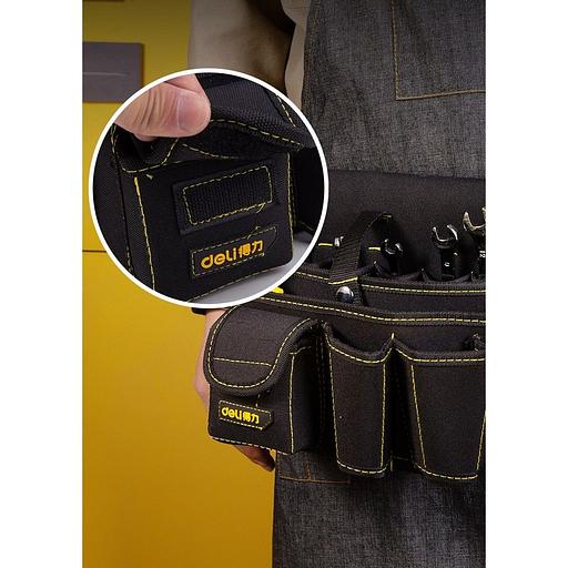 Ящики, сумки для инструментов Deli Поясная сумка монтажника Deli DL-P5 270 x 190 x 140мм, 7 карманов, ткань Оксфорд 600D фото 6