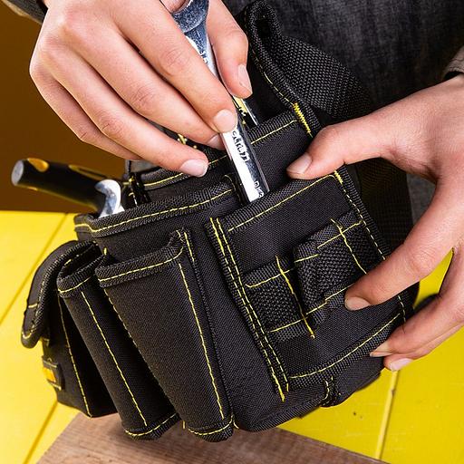 Ящики, сумки для инструментов Deli Поясная сумка монтажника Deli DL-P5 270 x 190 x 140мм, 7 карманов, ткань Оксфорд 600D фото 8