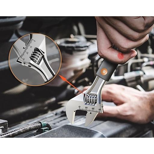 Ключи Deli Разводной ключ «Home Series Gray" Deli HT1508C 200мм, эксклюзивный дизайн, рукоятка - высококачественный софттач пластик фото 5