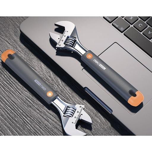Ключи Deli Разводной ключ «Home Series Gray" Deli HT1508C 200мм, эксклюзивный дизайн, рукоятка - высококачественный софттач пластик фото 6