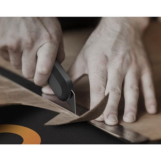 Нож Deli Технический нож "Home Series Gray" Deli HT4008C Т-образное лезвие с механизмом автоматического возврата, эксклюзивный дизайн, корпус из высококачественного софттач пластика фото 5