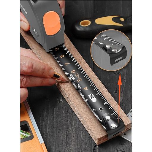 Измерительный и разметочный инструмент Deli Рулетка Home Series Gray HT8316C 3м х 16мм, эксклюзивный дизайн, корпус - высококачественный софттач пластик фото 4