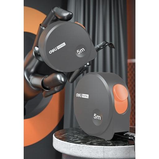 Измерительный и разметочный инструмент Deli Рулетка Home Series Gray HT8519C 5м х 19мм, эксклюзивный дизайн, корпус - высококачественный софттач пластик фото 4