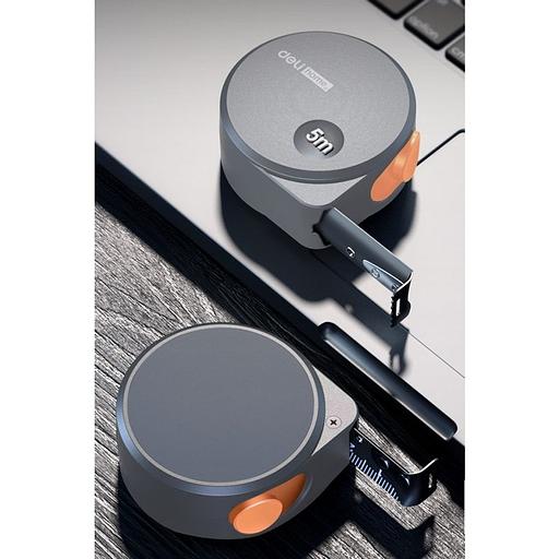 Измерительный и разметочный инструмент Deli Рулетка Home Series Gray HT8519C 5м х 19мм, эксклюзивный дизайн, корпус - высококачественный софттач пластик фото 6