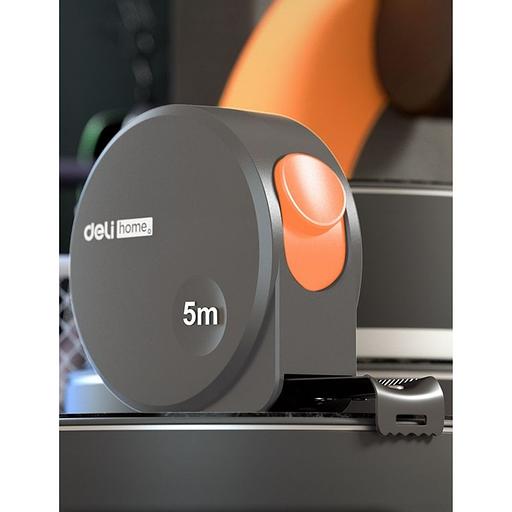 Измерительный и разметочный инструмент Deli Рулетка Home Series Gray HT8519C 5м х 19мм, эксклюзивный дизайн, корпус - высококачественный софттач пластик фото 7