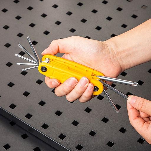 Ключи Deli Набор складных шестигранных ключей «TORX" Deli DL234308 размеры T9,T10,T15,T20,T25,T27,T30,T40, пластиковый держатель фото 7