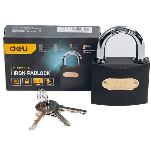 Замок Deli Замок навесной Deli DL508904 стальной, 63мм фото 7