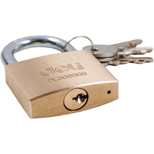 Замок Deli Замок навесной Deli DL508906 латунный, 50мм фото 2