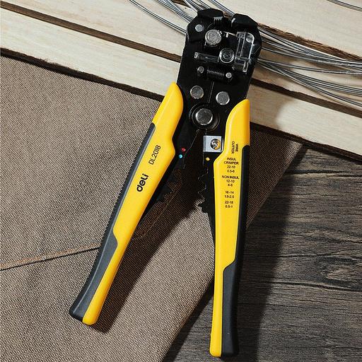 Инструмент обжимной Deli Инструмент многофункциональный для зачистки проводов (стриппер) 3-в-1 Deli DL2018 175мм, диапазон зачистки 0,6-2,6 мм, пружина с автоматическим возвратом фото 3