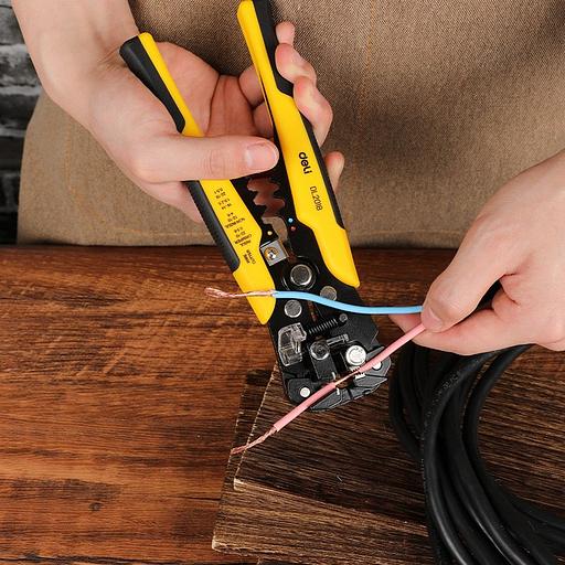 Инструмент обжимной Deli Инструмент многофункциональный для зачистки проводов (стриппер) 3-в-1 Deli DL2018 175мм, диапазон зачистки 0,6-2,6 мм, пружина с автоматическим возвратом фото 5