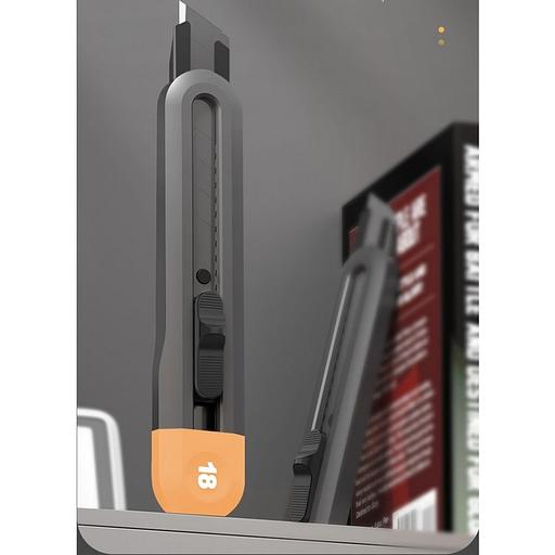 Нож Deli Набор технических ножей "Home Series Gray" Deli HT4003C (ножи 9мм+18мм+Т-образный), эксклюзивный дизайн, корпус из высококачественного софттач пластика фото 8