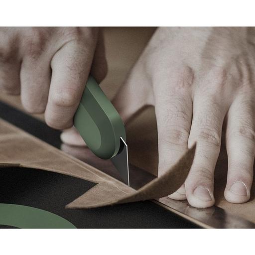 Нож Deli Набор технических ножей "Home Series Green" Deli HT4003L (ножи 9мм+18мм+Т-образный), эксклюзивный дизайн, корпус из высококачественного софттач пластика фото 5