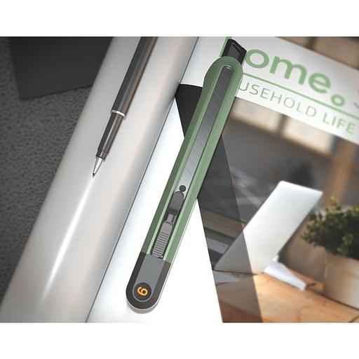 Нож Deli Набор технических ножей "Home Series Green" Deli HT4003L (ножи 9мм+18мм+Т-образный), эксклюзивный дизайн, корпус из высококачественного софттач пластика фото 8