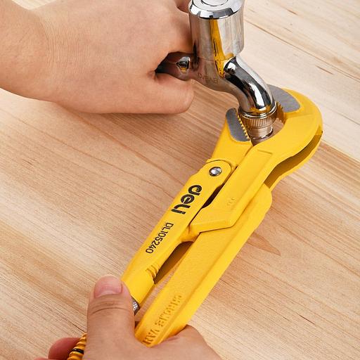 Ключи Deli Трубный рычажный ключ №1 с изогнутыми губками Deli DL105240 315мм, раскрытие губок 0-40мм, сталь Cr-V фото 10