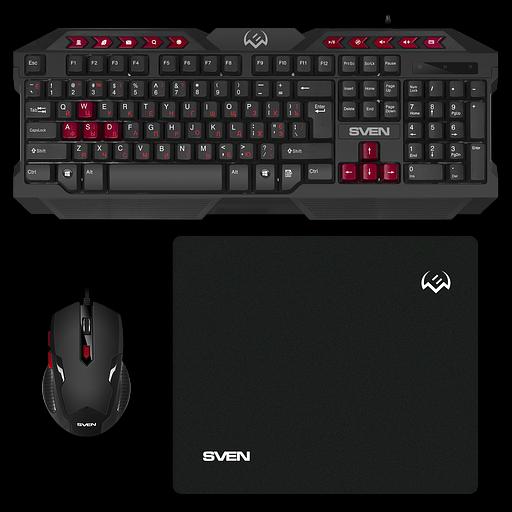 Игровой набор клавиатура+мышь+коврик GS-9200 (114 кл,, 8 смен. кл., 800-2400DPI, 5+1кл.) фото 1