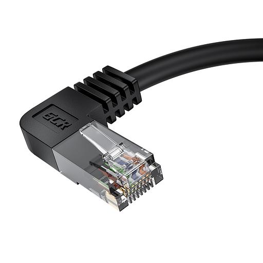 GCR Патч-корд прямой 2.0m UTP кат.5e, черный, левый угол, литой, ethernet high speed, RJ45, T568B, GCR-53151 Greenconnect RJ45(m) - RJ45(m) Cat. 5e 2м чёрный (GCR-53151) фото 5