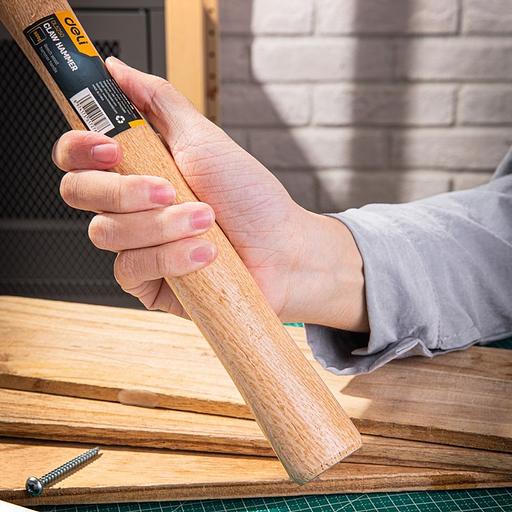 Ударно-рычажный инструмент Deli Молоток-гвоздодер Deli DL5250 500 гр Длина: 330 мм. Деревянная рукоять. фото 9