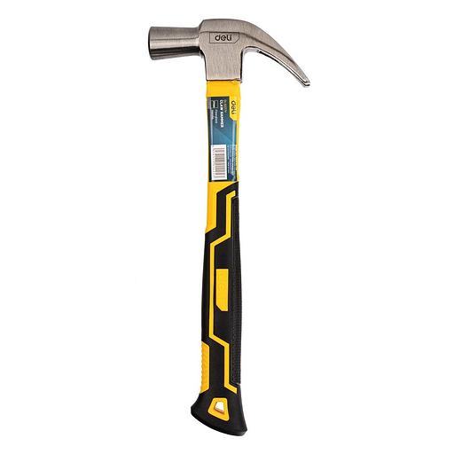 Ударно-рычажный инструмент Deli Молоток-гвоздодер Deli DL5027Y 500 гр Фиберглассовая рукоять. фото 1