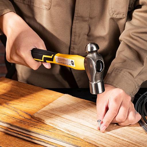 Ударно-рычажный инструмент Deli Рихтовочный молоток Deli DL443016 450 гр Фиберглассовая рукоять. фото 5