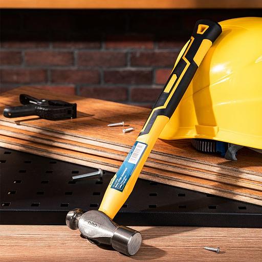 Ударно-рычажный инструмент Deli Рихтовочный молоток Deli DL443016 450 гр Фиберглассовая рукоять. фото 6