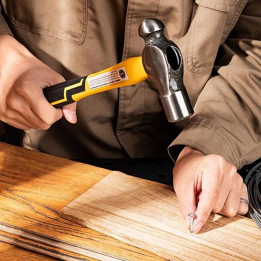 Ударно-рычажный инструмент Deli Рихтовочный молоток Deli DL443024 680 гр Фиберглассовая рукоять. фото 5