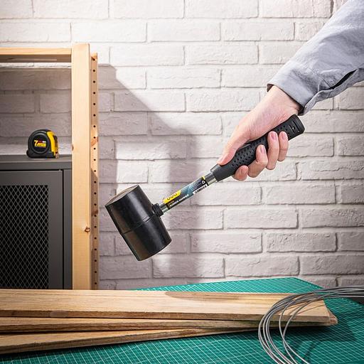 Ударно-рычажный инструмент Deli Резиновый молоток со стальной ручкой Deli DL5616 550 грамм, длина 305мм фото 4