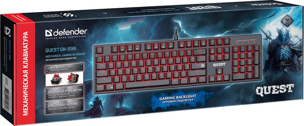 Клавиатура MECHANICAL QUEST GK-596 RU 45596 BLK DEFENDER фото 7