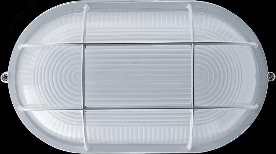 Светильник НПП-100w термостойкий овальный с решеткой IP54 белый фото 1