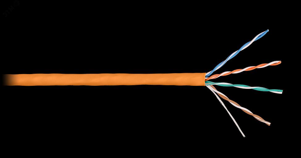 Витая пара СORDLINE U/UTP 4 пары 5e Сu 24A G(0,51мм) вн.LSZH орн.305м фото 1