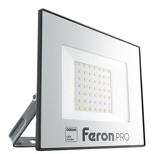 Прожектор светодиодный ДО-50w 6400К 5000Лм IP65 черный Feron.PRO фото 1