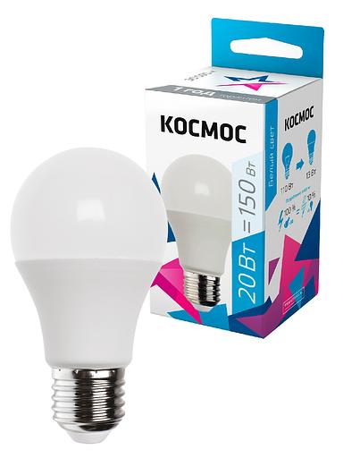 Лампа светодиодная LED 20Вт 220В Е27 D60х118 белыйA60 фото 1