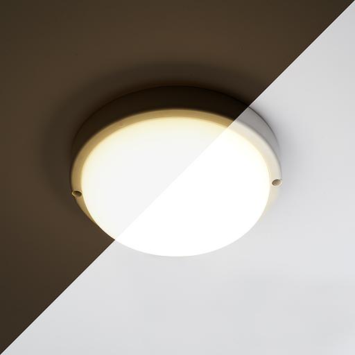 Светильник светодиодный ДБП-12w с акустическим датчиком 6500К 900Лм IP65 с дежурным режимом круглый белый фото 2