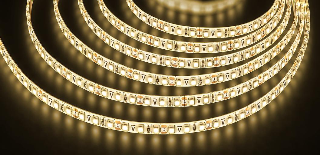 Лента светодиодная LEDх120/м 5м 9.6Вт/м 12В IP65 теплый белый фото 1