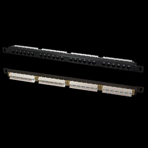 Патч-панель высокой плотности 19'. 24 порта RJ-45. UTP. Cat.5e. 0.5U фото 1