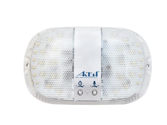 Светильник светодиодный Персей 8Вт, 8 00Лм, 220В с оптико-акустическим датчиком, многорежимный, регулировка акуст. датчика и времени свечения, защита от краж, антивандальный фото 1