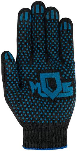 Перчатки вязаные упрочненные (5 нитей) черные х/б с ПВХ фото 3