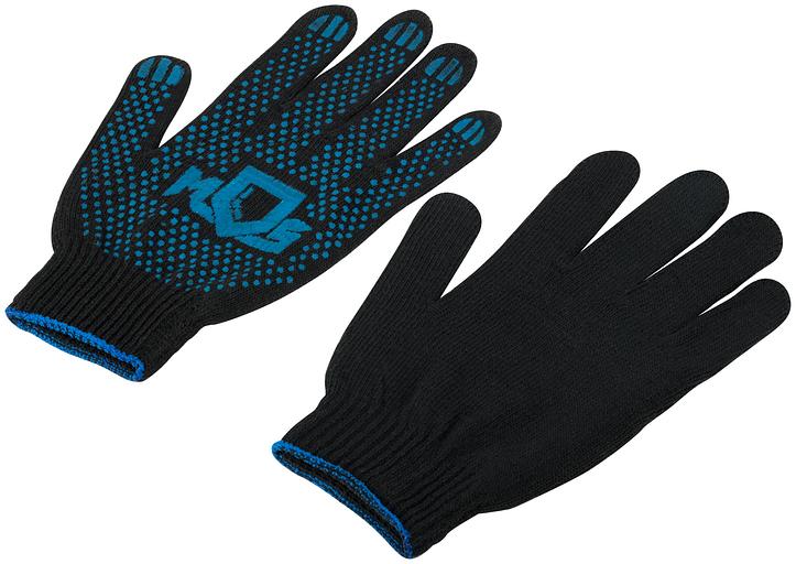 Перчатки вязаные черные х/б с ПВХ, 4 нити, 10 класс вязки фото 2