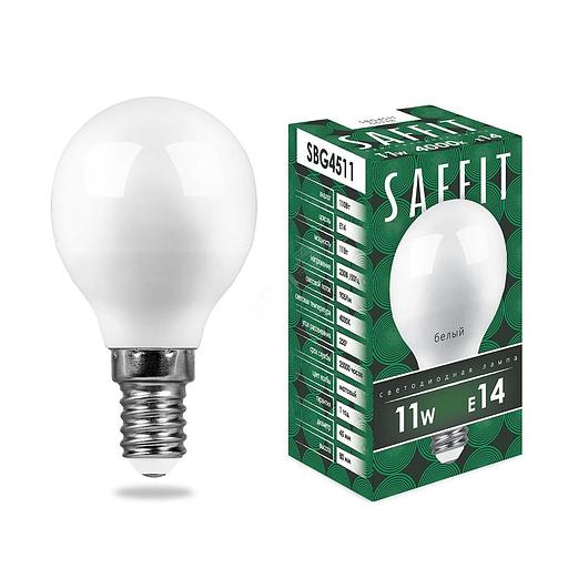 Лампа светодиодная LED 11вт Е14 белый матовый шар фото 1