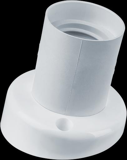 Патрон настенный наклонный Е27 пластиковый белый фото 1