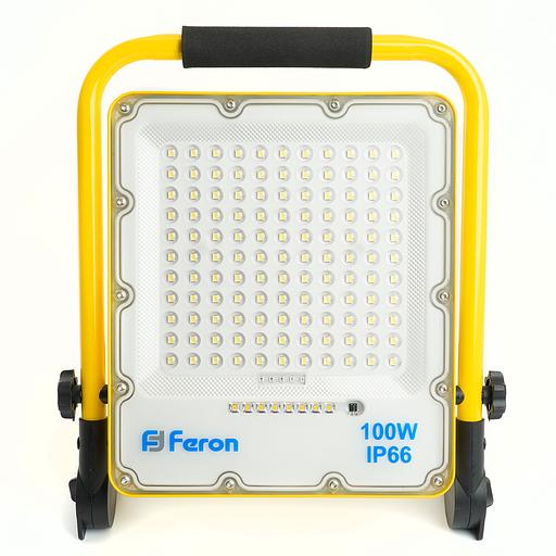 Прожектор светодиодный ДО-100w переносной аккумуляторный 6400K IP66 с зарядным устройством фото 3