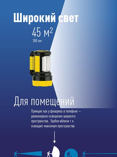 Фонарь-прожектор аккумуляторный, 5W LED + 20x0,5 W LED, аккум. 4V 2Ah, 300Lm - 6 часов, 380Lm - 3 часа, фото 4