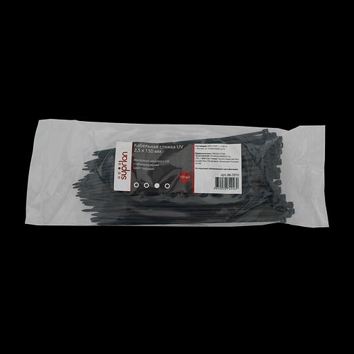 Стяжка нейлоновая 3,6х150мм черная UV уп. 100шт фото 2