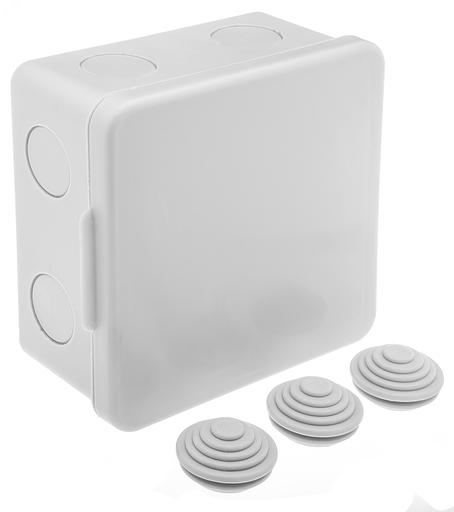 GUSI Коробка распределительная 100х100х55 без отверстий (3 муфты д26), IP54, ОП, серый фото 1