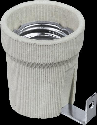 Патрон Е27 керамический с держателем фото 1