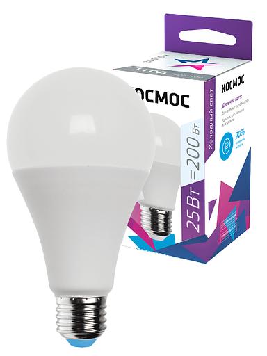 Лампа светодиодная LED 25Вт 220В E27 D65х130 6500К холодный A65 фото 1