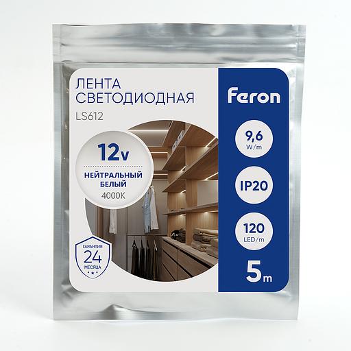 Лента светодиодная LEDх120/м 5м 9.6w/m 12в белый фото 6